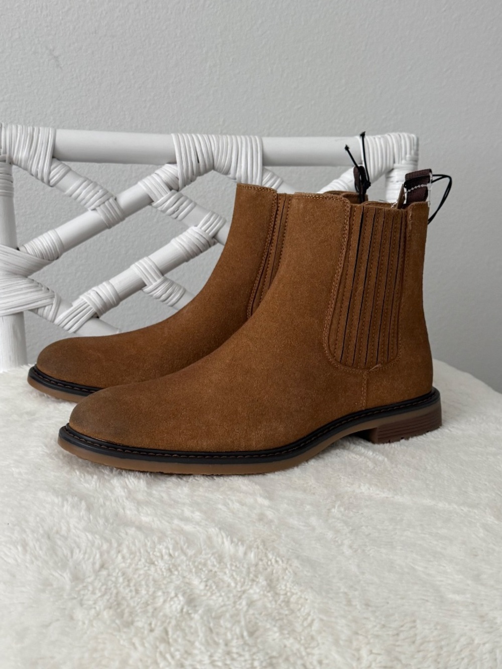 Cliffs by White Mountain Men's Brown Bens Waffle Elastic Chelsea Boots 9 M NWOB